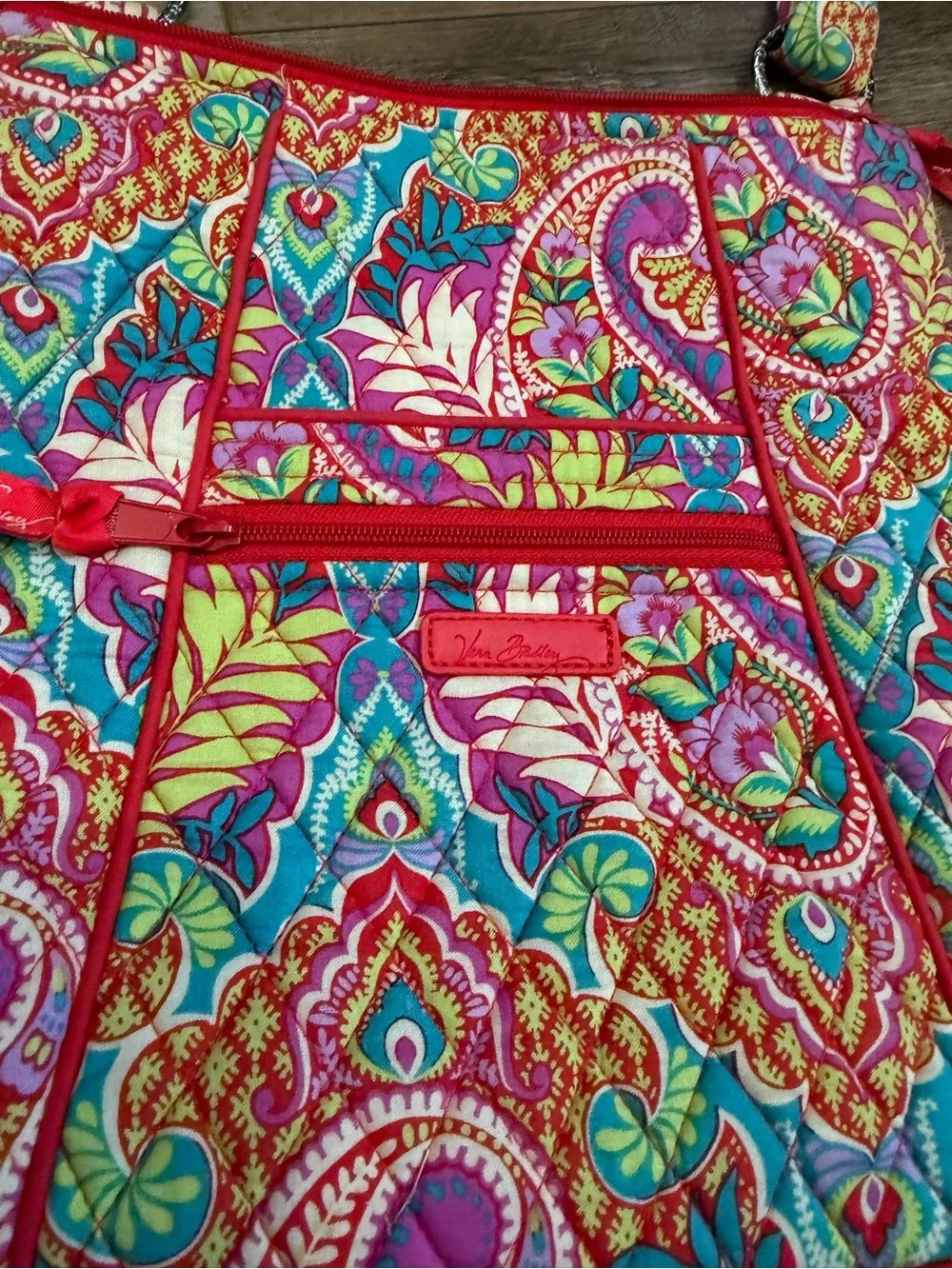 Vera Bradley Multicolor Paisley Crossbody — Pink, Blue & Yellow